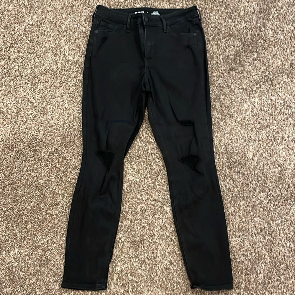 Old Navy High Rise Rockstar Super Skinny Jean Size 10 Black EUC